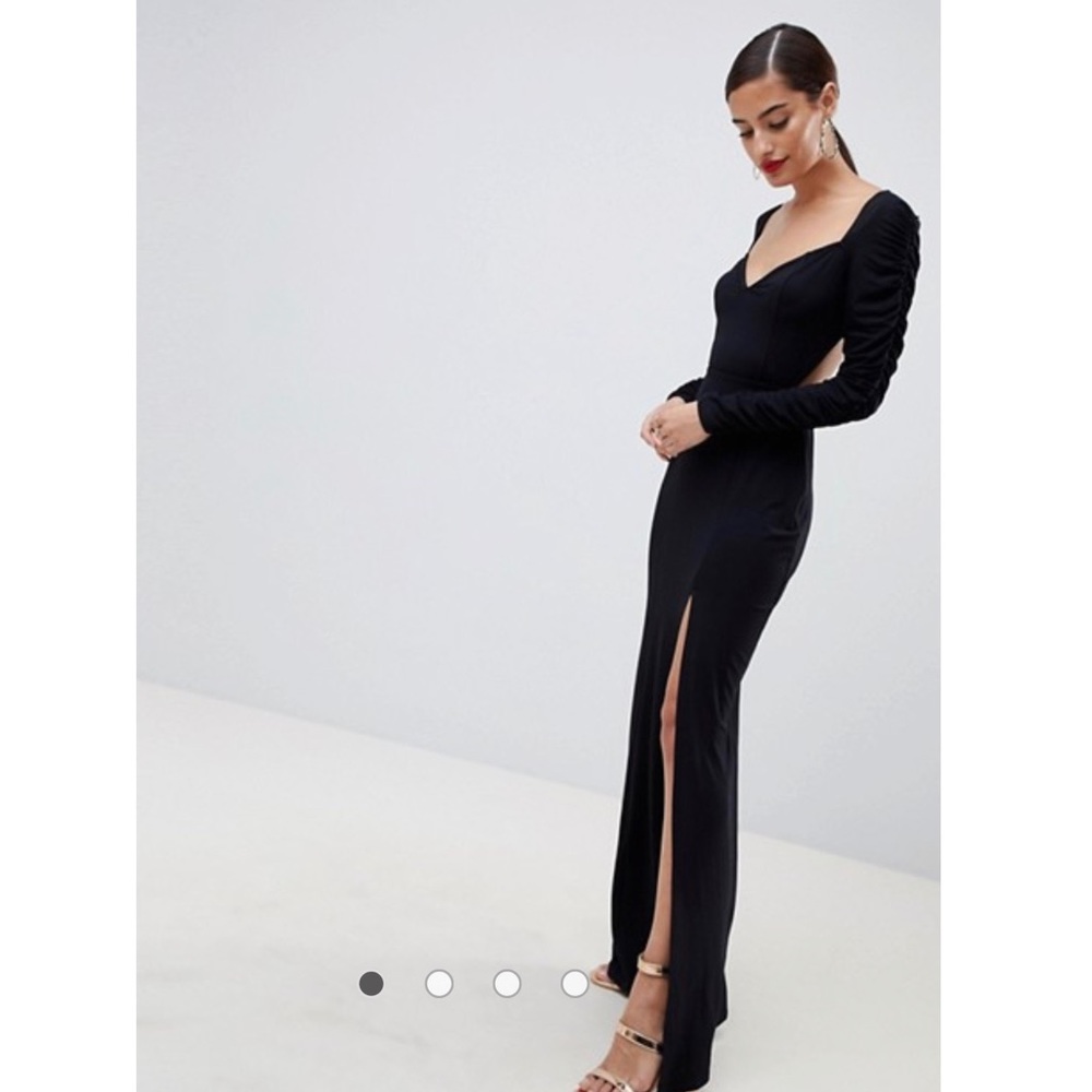Black Sweetheart Neck Open Back Formal Dress